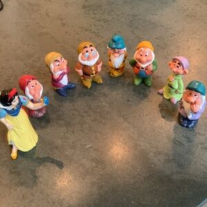 Vintage Disney Snow White and the Seven Dwarfs Resin Figures